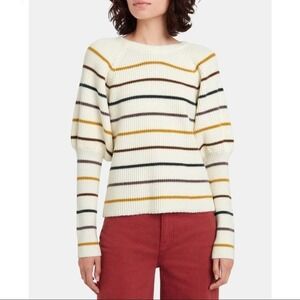 SAYLOR Keane Puff Sleeve Striped Sweater Size Medium NEW